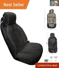 Sideless Gray Sheepskin Seat Cover - Comfortable, Elegant, Airbag Compatible picture