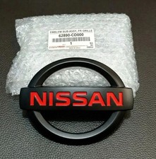 03-08 Nissan 350Z JDM NISMO Front Fender Emblems Pair Matte Black Red Badge picture