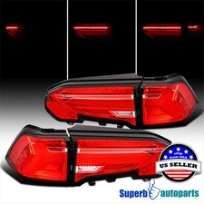Fits 2019-2024 Toyota RAV4 Sequential LED Tail Lights Rear Brake Lamps Red picture