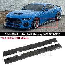 For Ford Mustang S650 24-2026 RTR Style Matte Black Add-On Side Skirts Extension picture