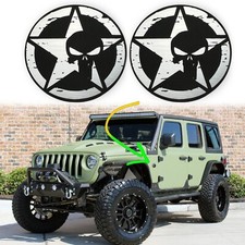 Pair (2) Punisher Rated Fender Badges fits JEEP WRANGLER YJ JL JK TJ CJ emblems picture