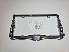 3D FIRE FLAMES CHROME AUTO CAR LICENSE PLATE FRAME - Hardware Included picture