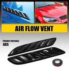 2x Glossy Black Car Hood Vent Scoop Louver Scoop Cover Universal Air Flow Intake picture