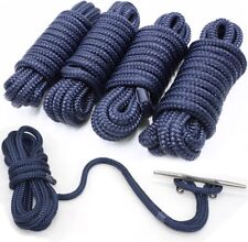 4 Pack 1/2 Inch 25 Ft Double Braid Nylon Boat Dock Line Marine Mooring Rope Work picture