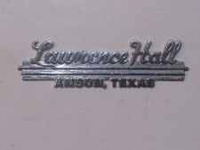 Vintage Lawrence Hall Chevrolet Anson Texas Metal Dealer Badge Emblem Trunk Tag picture
