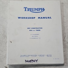 Vintage Original Triumph 650cc Unit Construction Twins Workshop Manual in Binder picture