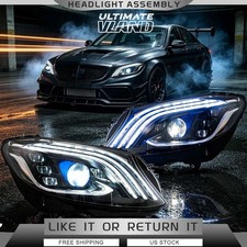 W/Sequential DRL Headlights For 2015-2018 Mercedes Benz C-Class W205 LED Lamps picture