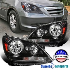 Fits 2005-2007 Honda Odyssey Headlights Turn Signal Black Replacement Left+Right picture