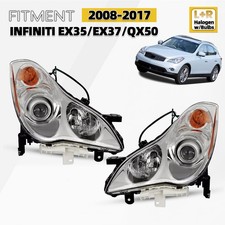 For 2008-2012 Infiniti EX35 2014-2017 QX50 Halogen Headlights W/Bulb LH+RH Pair picture