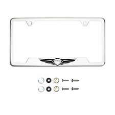 Custom Laser Etched Chrome black lettering Stainless Steel License Frame R Line picture