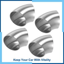 Universal Pack (4) OD 2.5 Inch 45 Degree Bend Tube Exhaust Elbow Pipe SS304 picture