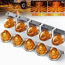 10x Amber Truck LED Star Watermelon Lights w/ Brackets Side Marker Lamp 12-24V picture