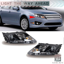 Headlight Fit For 2010-2012 Ford Fusion Halogen Projector Front Right&Left Black picture