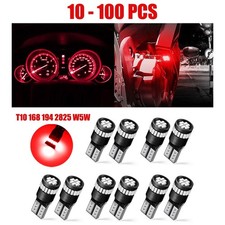 10-100X T10 SMD LED Inner Dome Map Light Bulb Red 2835 921 194 192 168 24SMD W5W picture