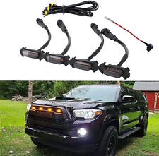 4x Raptor Style Smoked Amber LED Grille Lights Toyota Tacoma TRD Pro 2016-2023 picture