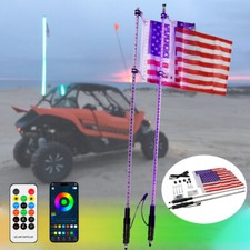 Pair 4ft RGB LED Whip Lights Antenna For Kawasaki Teryx KRX 1000 Teryx 750 picture