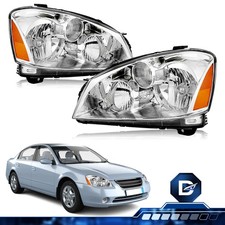 For 2005-2006 Nissan Altima Sedan Amber Corner Headlamps Chrome Headlights Pair picture