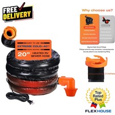 20ft Heated Sewer Hose - Anti-Freeze Design for RV & Camper Waste Disposal picture