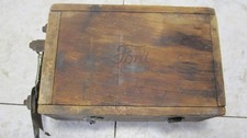 Vintage Ford Model T Ignition Coil Battery Wood Dove Tailed Wooden Box Untested  picture