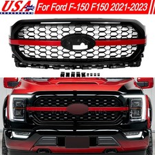 D4 Rapid Red+Black Front Radiator Grille Fit 2021-2023 Ford F-150 F150 Platinum picture
