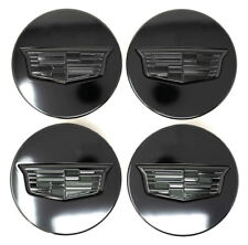4x For Cadillac 67mm Wheel Center Caps Hubcap Rim Cap Emblem Badge All Black picture