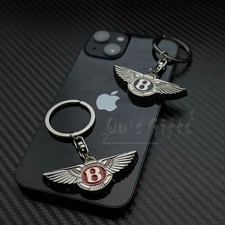 Bentley Flying B Metal Keychain Black/Red Car Key Ring picture