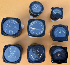 VTG Aircraft Instruments Aviation Gauges Lot of 8 Garwin/Bendix/Roller-Smith etc picture