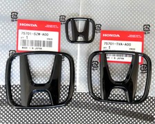 3X Gloss Black H Emblem Front Rear Steering For Honda Accord Sedan 4Dr 2008-2017 picture