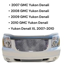 Fits 2007-2010 GMC Yukon Denali Chrome Round Hole Mesh Front Bumper Grill Grille picture