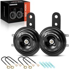 A-Premium 12V 110dB Disc Horn 2PCS High Low Universal Electric Car Horns picture