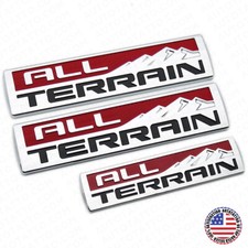 Set 3 Pcs GMC All Terrain Door Tailgate Letter Nameplate Emblem Badge Chrome picture