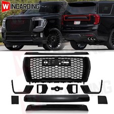 For 2021-2024 GMC Yukon/XL Denali Front Grille Hood Trim Molding Gloss Black Set picture