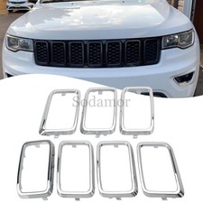 7Pcs Motorcycle Front Grille Inserted Ring Trims For Jeep Grand Cherokee 2017-21 picture