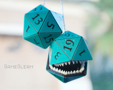 Mimic D20 Car Dice [Teal and Black, custom 2