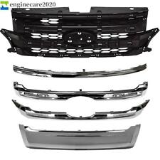 5PC For Ford Edge 2011-2014 Front Upper Center Lower Grille Trim Chrome & Grille picture
