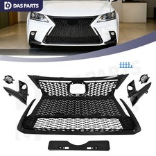 For 2014-2017 Lexus CT200H W/Trim & Fog Lights Gloss Black Front Bumper Grille picture