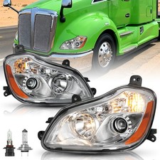 Left+Right Pair For 2013-2021 Kenworth T680 Headlight Assembly Headlamps w/Bulbs picture