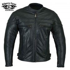 Australian Bikers Gear Strugis Motorcycle CE Armoure Cowhide Leather Jacket picture