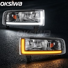 Headlights with LED DRL for 1994-2001 Dodge Ram 1500/1994-2002 Ram 2500 3500 L+R picture