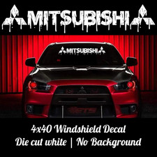 1 MITSUBISHI VINYL WINDSHIELD BANNER DECAL 4X40 JDM, Sport, Turbo drip graffiti picture