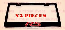 2x 3D RS Stainless Steel Metal Black License Plate Frame Holder picture