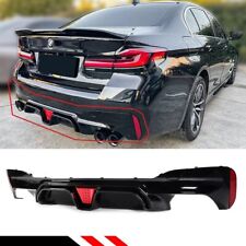 Red LED M5 CS Style Rear Bumper Diffuser For 17-23 BMW G30 520i 530i 530e 540i picture