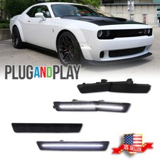 Smoked Front Rear LED Side Marker Lights For Dodge Challenger SRT Widebody 18-22 picture