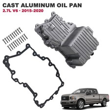 Cast Aluminum Replace Plastic Lower Oil Pan 2.7L V6 for Ford F-150 2015-2020 picture