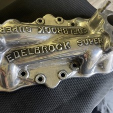 Vintage Polished Edelbrock Super 2x2 Intake Manifold Ford Flathead V8 1938-1948 picture