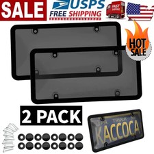 2X Unbreakable License Plate Covers+Frames Auto Tag Shield Protector Front Rear picture
