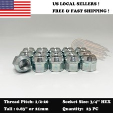 23PC 1/2-20 JEEP OPEN END BULGE ACORN LUG NUTS FOR TJ YJ KK SK XJ TJ ZINC PLATED picture