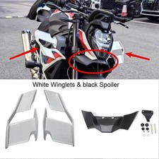 Front Downforce Spoilers Wings White Black For BMW S1000R 2021-2023 picture