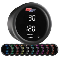 GlowShift Dual Digital Turbo Boost & Temperature Gauge Kit w/ Sensor, 10 Color picture