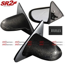 For 96-00 Honda Civic 2/3DR EK Spoon Style Carbon Fiber Manual Side Mirror picture